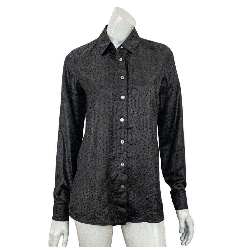 MARINA RINALDI Black Button up Blouse long sleeve Made in Italy